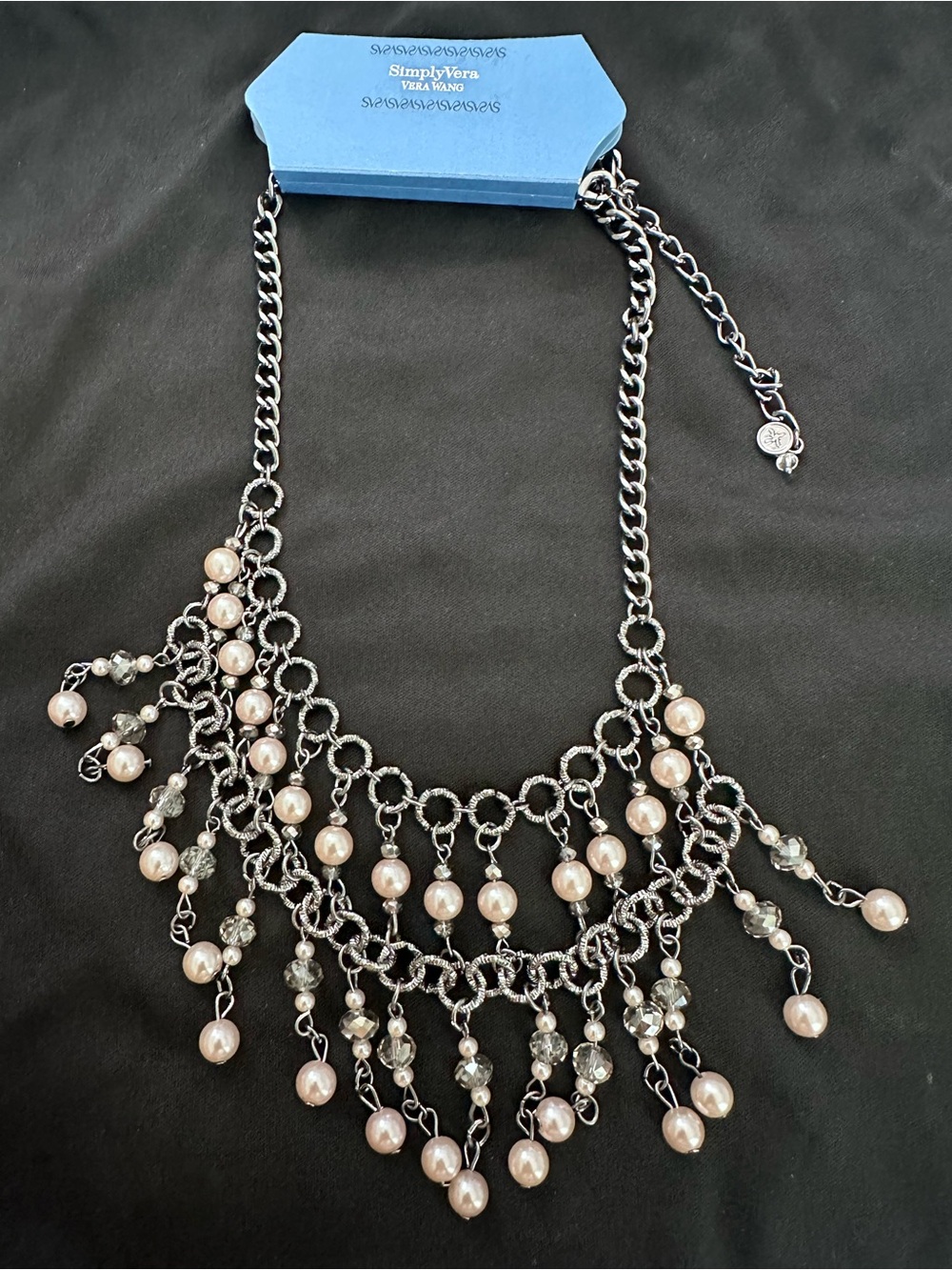Simply Vera Vera Wang Silver-Tone Necklace with Blush Pink Pearls
